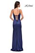 La Femme 32955 Floral Neckline Lace-Up Corset Dress