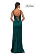 La Femme 32955 Floral Neckline Lace-Up Corset Dress