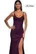 La Femme 32955 Floral Neckline Lace-Up Corset Dress