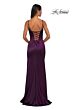 La Femme 32955 Floral Neckline Lace-Up Corset Dress
