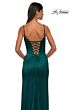La Femme 32955 Floral Neckline Lace-Up Corset Dress