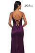 La Femme 32955 Floral Neckline Lace-Up Corset Dress