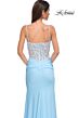 La Femme 32957 Floral Corset Slit Skirt Dress