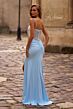 La Femme 32957 Floral Corset Slit Skirt Dress