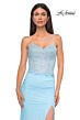 La Femme 32961 Embroidered Corset Illusion Back Dress