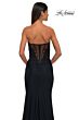La Femme 32961 Embroidered Corset Illusion Back Dress
