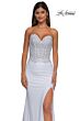 La Femme 32961 Embroidered Corset Illusion Back Dress