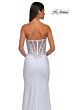 La Femme 32961 Embroidered Corset Illusion Back Dress