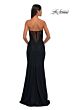 La Femme 32961 Embroidered Corset Illusion Back Dress