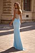 La Femme 32962 Sheer Back Spaghetti Straps Corset Dress