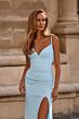 La Femme 32962 Sheer Back Spaghetti Straps Corset Dress