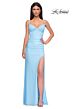 La Femme 32962 Sheer Back Spaghetti Straps Corset Dress