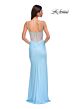 La Femme 32962 Sheer Back Spaghetti Straps Corset Dress