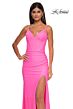 La Femme 32962 Sheer Back Spaghetti Straps Corset Dress