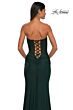 La Femme 32971 Ruched Corset Strapless Lace-Up Dress