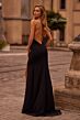 La Femme 32976 Criss Cross Back Halter Neck Dress