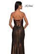 La Femme 32987 Double Cutout Metallic Lace-Up Dress