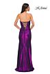 La Femme 32987 Double Cutout Metallic Lace-Up Dress