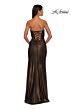 La Femme 32987 Double Cutout Metallic Lace-Up Dress