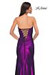 La Femme 32987 Double Cutout Metallic Lace-Up Dress