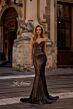 La Femme 32995 Strapless Sweetheart Neckline Metallic Dress