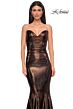 La Femme 32995 Strapless Sweetheart Neckline Metallic Dress