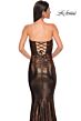 La Femme 32995 Strapless Sweetheart Neckline Metallic Dress
