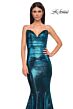 La Femme 32995 Strapless Sweetheart Neckline Metallic Dress