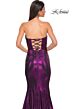 La Femme 32995 Strapless Sweetheart Neckline Metallic Dress