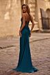 La Femme 33001 Embroidered Top Lace-Up Dress