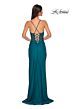 La Femme 33001 Embroidered Top Lace-Up Dress