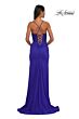 La Femme 33001 Embroidered Top Lace-Up Dress