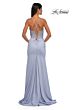 La Femme 33001 Embroidered Top Lace-Up Dress