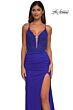 La Femme 33001 Embroidered Top Lace-Up Dress