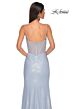 La Femme 33003 Embellished Corset Metallic Skirt Dress