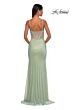 La Femme 33003 Embellished Corset Metallic Skirt Dress
