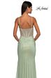La Femme 33003 Embellished Corset Metallic Skirt Dress