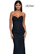 La Femme 33007 Strapless Sweetheart Neckline Ruched Metallic Dress