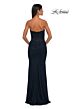 La Femme 33007 Strapless Sweetheart Neckline Ruched Metallic Dress