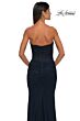 La Femme 33007 Strapless Sweetheart Neckline Ruched Metallic Dress