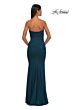 La Femme 33007 Strapless Sweetheart Neckline Ruched Metallic Dress