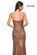 La Femme 33007 Strapless Sweetheart Neckline Ruched Metallic Dress
