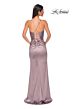 La Femme 33010 Sweetheart Neckline High Slit Lace-Up Dress