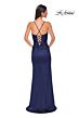 La Femme 33010 Sweetheart Neckline High Slit Lace-Up Dress