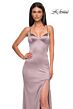 La Femme 33010 Sweetheart Neckline High Slit Lace-Up Dress