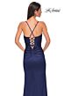 La Femme 33010 Sweetheart Neckline High Slit Lace-Up Dress