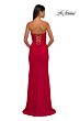 La Femme 33018 Faux Wrap Strapless Sweetheart Neck Dress