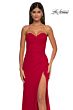 La Femme 33018 Faux Wrap Strapless Sweetheart Neck Dress