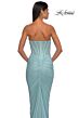 La Femme 33019 Ruched Back Strapless Corset Hot Fix Dress