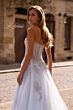La Femme 33028 Lace Appliques Strapless Corset Dress